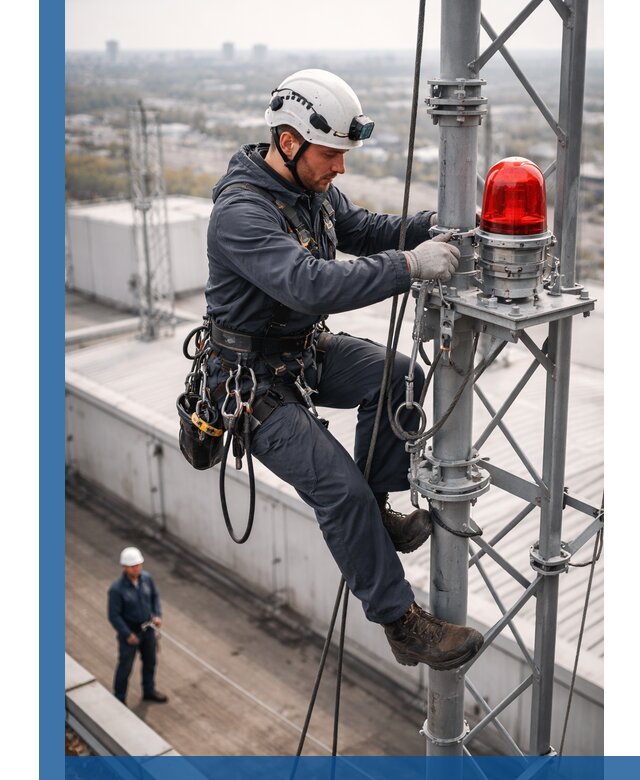 Монтаж заградительных огней и обслуживание объектов в Щёлкове