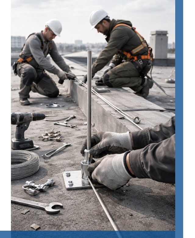 Монтаж молниезащиты на кровле в Щёлкове цена от 26008 р. | ВЫСОТНИК-Щлк