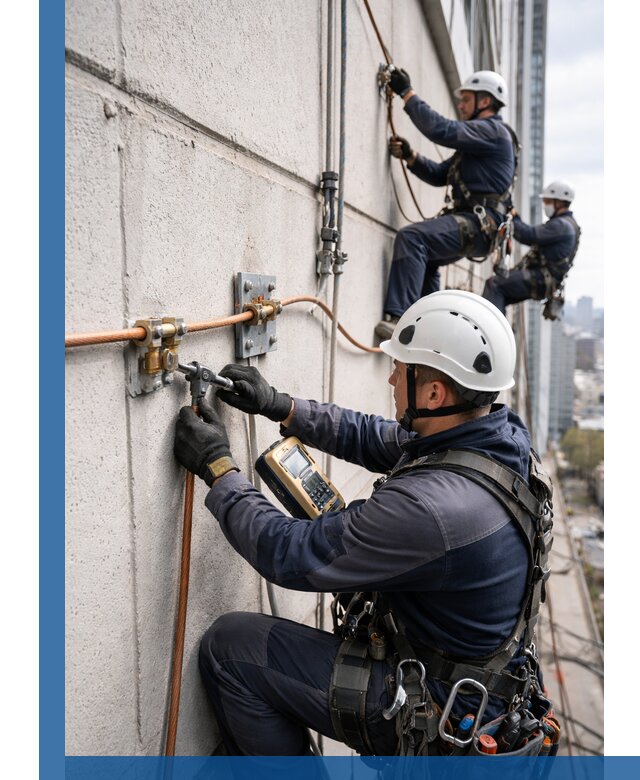 Монтаж системы заземления здания и молниезащиты в Щёлкове