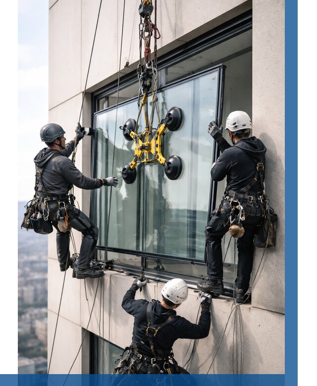 Монтаж стеклопакетов на высоте в Щёлкове от 3329 р. | ВЫСОТНИК-Щлк