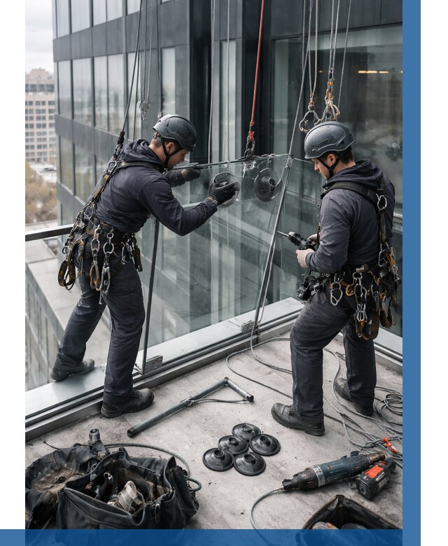 Монтаж стеклянных ограждений в Щёлкове от 2601 р. | ВЫСОТНИК-Щлк