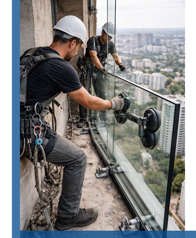 Монтаж стеклянных ограждений под ключ с гарантией в Щёлкове