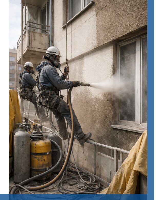 Пескоструйная очистка фасада в Щёлкове от 676 р. | ВЫСОТНИК-Щлк