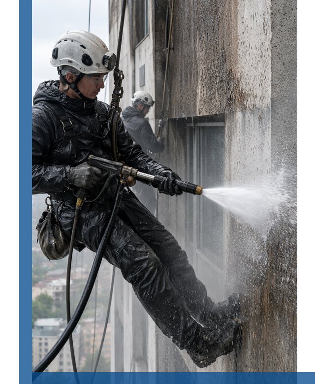 Гидроструйная очистка фасадов и конструкций в Щёлкове