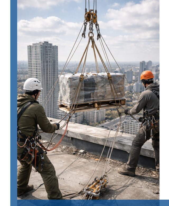 Подъем и монтаж крупногабаритных грузов на крышу в Щёлкове