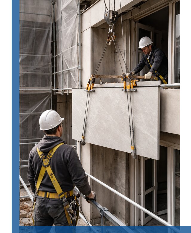 Подъем керамогранита на этаж в Щёлкове грузчиками и техникой