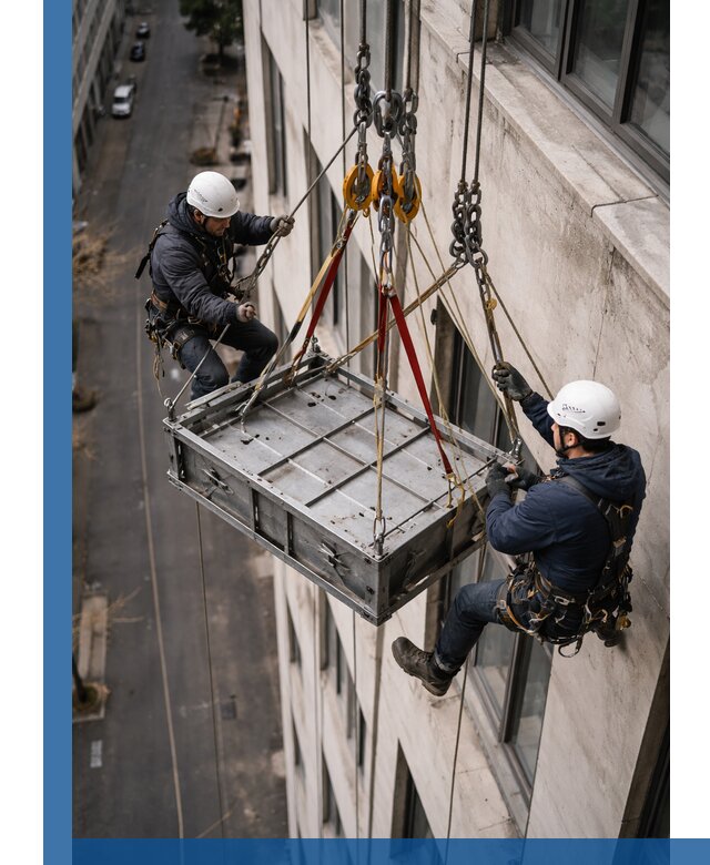 Спуск и подъем грузов по фасаду в Щёлкове для зданий