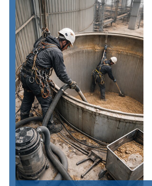 Профессиональная чистка зерновых бункеров в Щёлкове с выездом