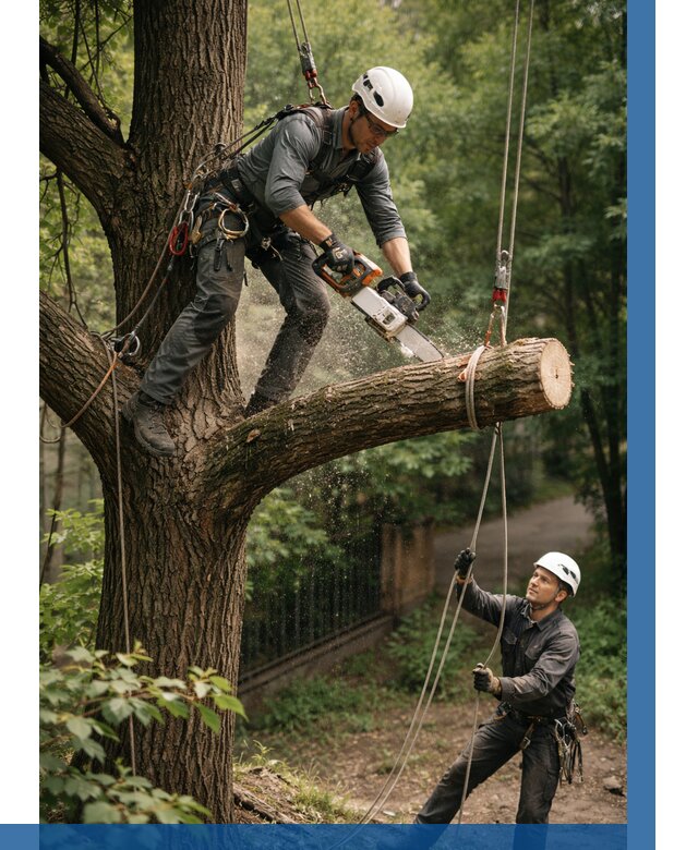 Спил деревьев альпинистами в Щёлкове от 8322 р. | ВЫСОТНИК-Щлк