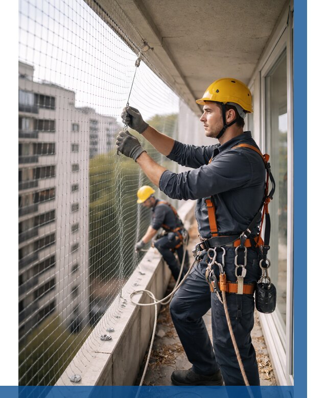 Монтаж сетки от птиц в Щёлкове от 4681 р. | ВЫСОТНИК-Щлк